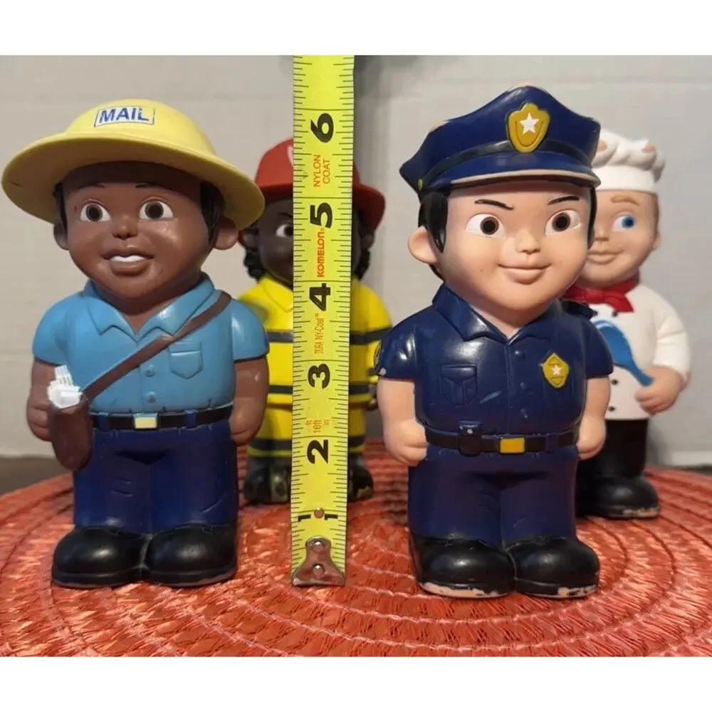 4 Early Learning Toys Soft Vinyl‎ Plastic Community Town Workers 6.5
